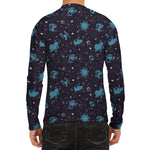 Constellation Zodiac Signs Pattern Print Men's Long Sleeve Rash Guard