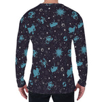 Constellation Zodiac Signs Pattern Print Men's Long Sleeve T-Shirt