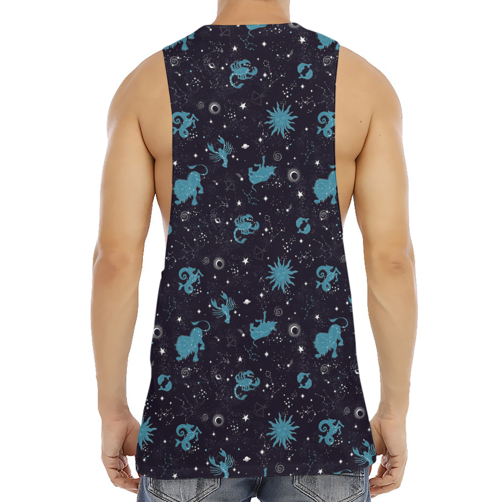 Constellation Zodiac Signs Pattern Print Men's Muscle Tank Top
