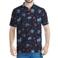 Constellation Zodiac Signs Pattern Print Men's Polo Shirt
