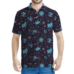 Constellation Zodiac Signs Pattern Print Men's Polo Shirt