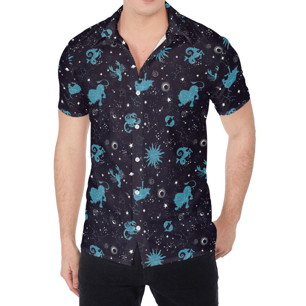 Constellation Zodiac Signs Pattern Print Men's Shirt