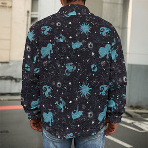 Constellation Zodiac Signs Pattern Print Men's Shirt Jacket