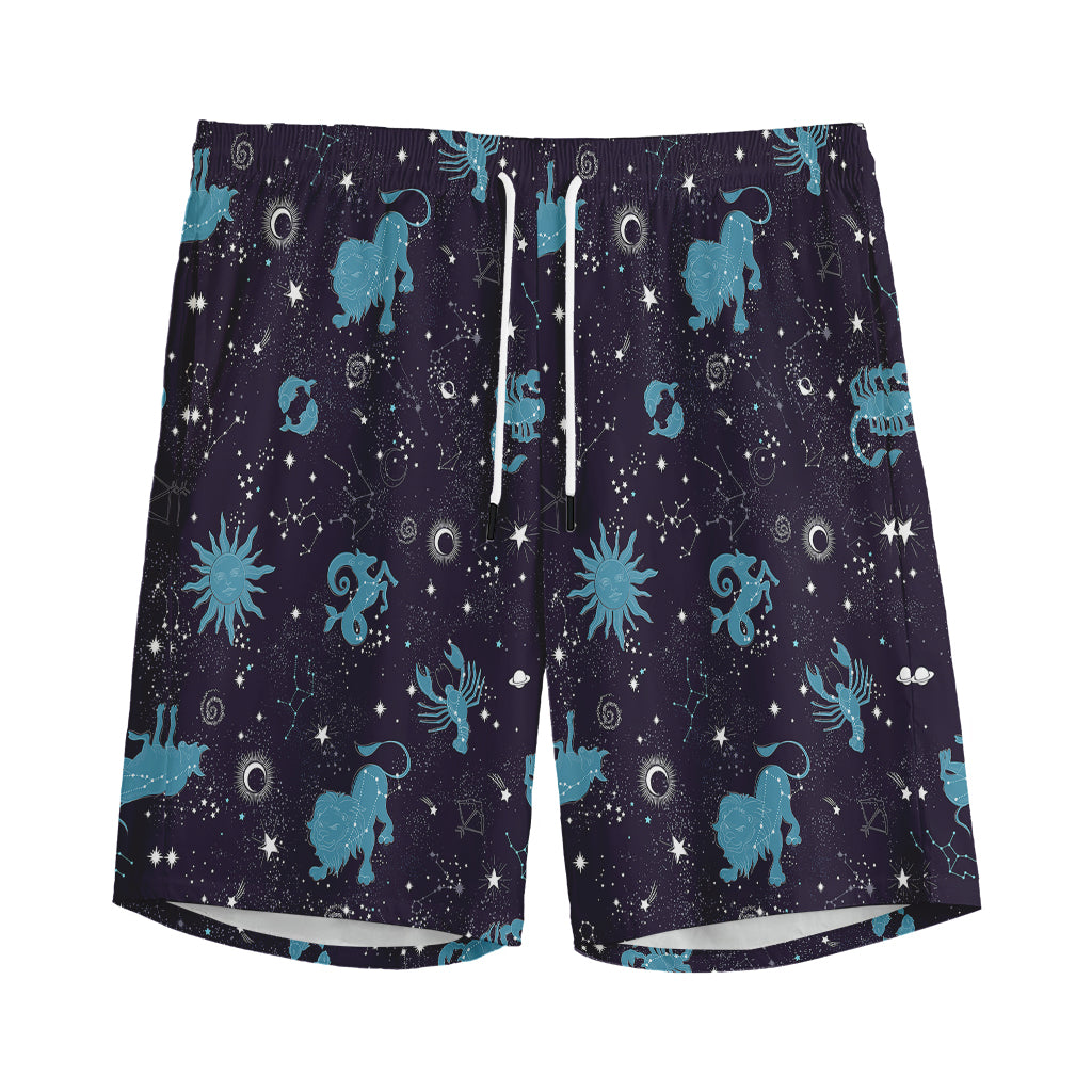 Constellation Zodiac Signs Pattern Print Men's Sports Shorts