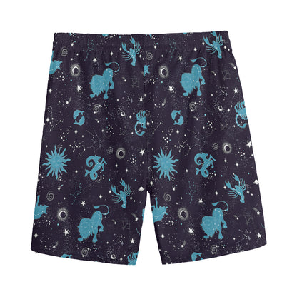 Constellation Zodiac Signs Pattern Print Men's Sports Shorts