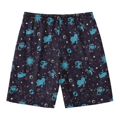 Constellation Zodiac Signs Pattern Print Men's Swim Trunks