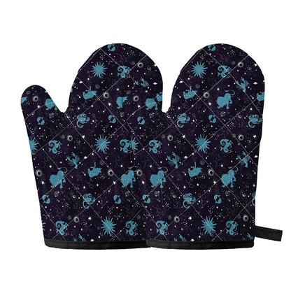 Constellation Zodiac Signs Pattern Print Oven Mitts