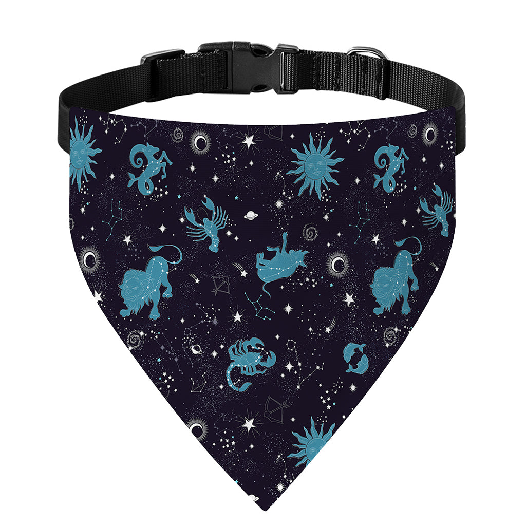 Constellation Zodiac Signs Pattern Print Over The Collar Dog Bandana