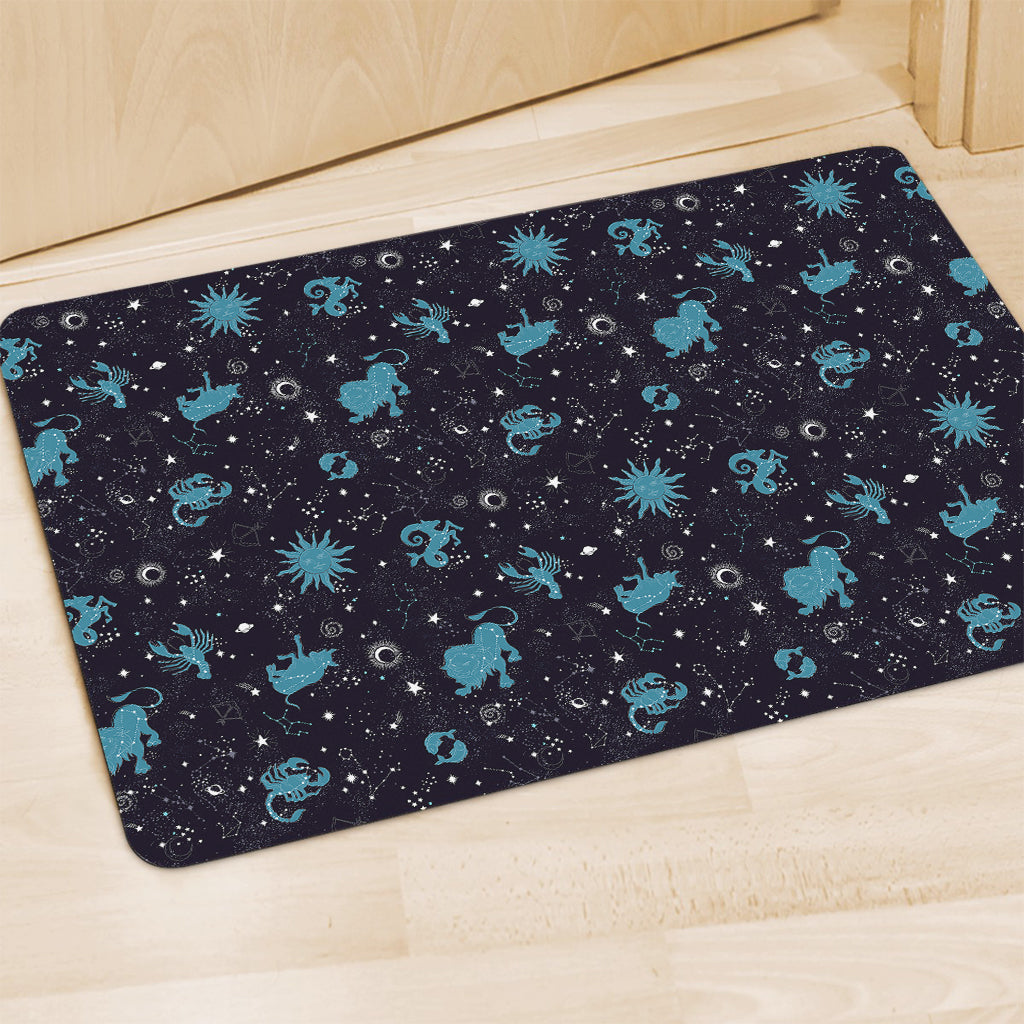 Constellation Zodiac Signs Pattern Print Polyester Doormat