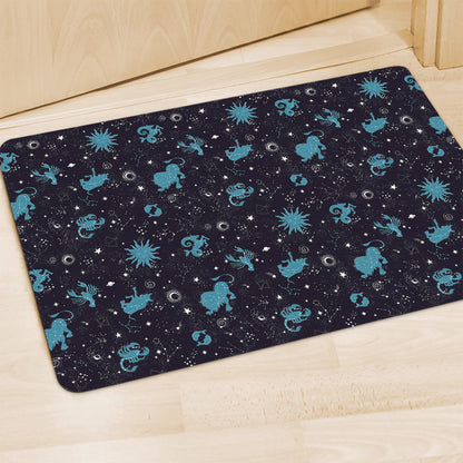 Constellation Zodiac Signs Pattern Print Polyester Doormat