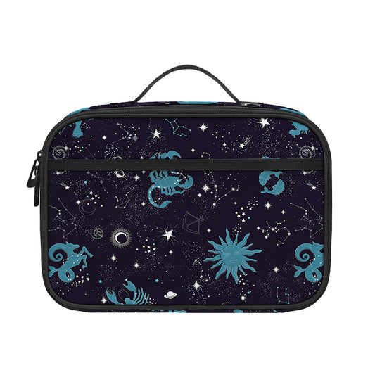 Constellation Zodiac Signs Pattern Print Portable Lunch Bag