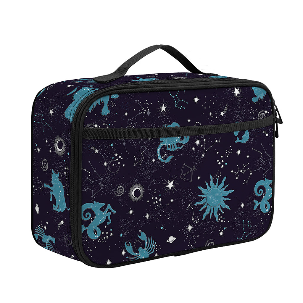 Constellation Zodiac Signs Pattern Print Portable Lunch Bag