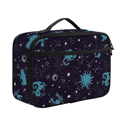 Constellation Zodiac Signs Pattern Print Portable Lunch Bag