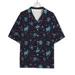 Constellation Zodiac Signs Pattern Print Rayon Hawaiian Shirt