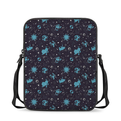 Constellation Zodiac Signs Pattern Print Rectangular Crossbody Bag