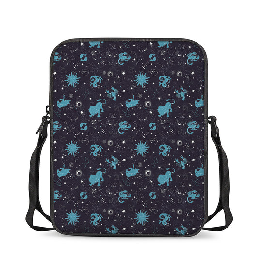 Constellation Zodiac Signs Pattern Print Rectangular Crossbody Bag