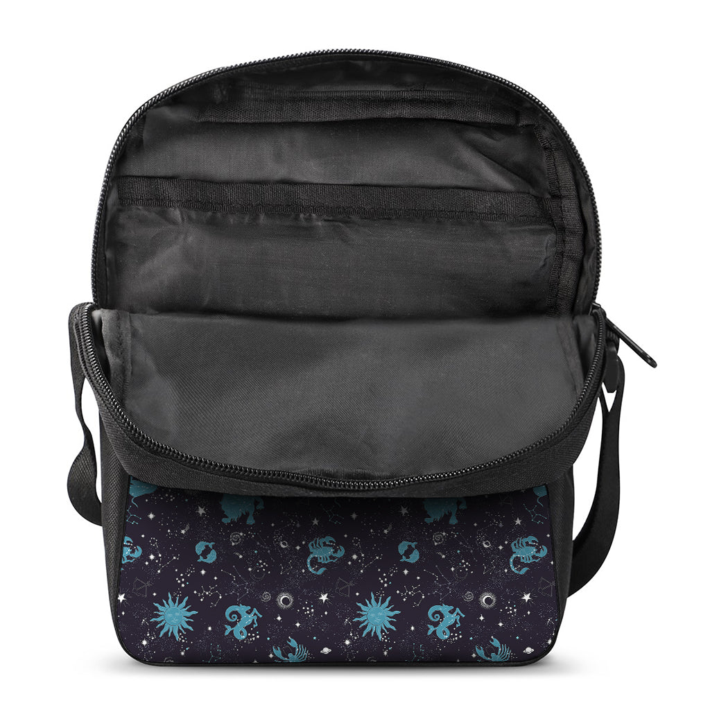 Constellation Zodiac Signs Pattern Print Rectangular Crossbody Bag