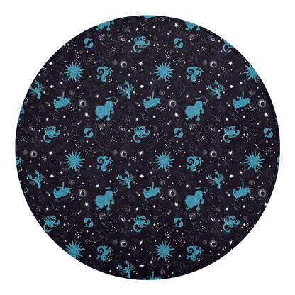 Constellation Zodiac Signs Pattern Print Round Blanket