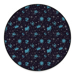 Constellation Zodiac Signs Pattern Print Round Floor Mat