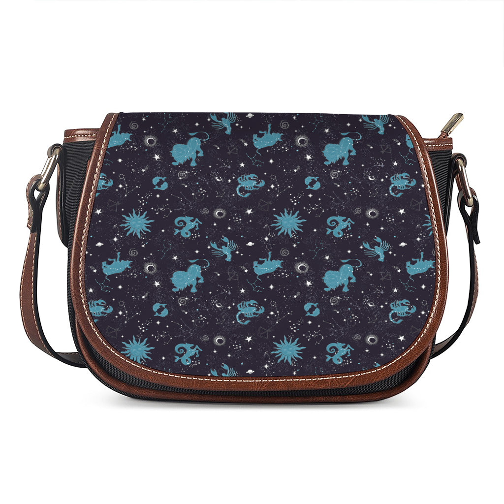 Constellation Zodiac Signs Pattern Print Saddle Bag