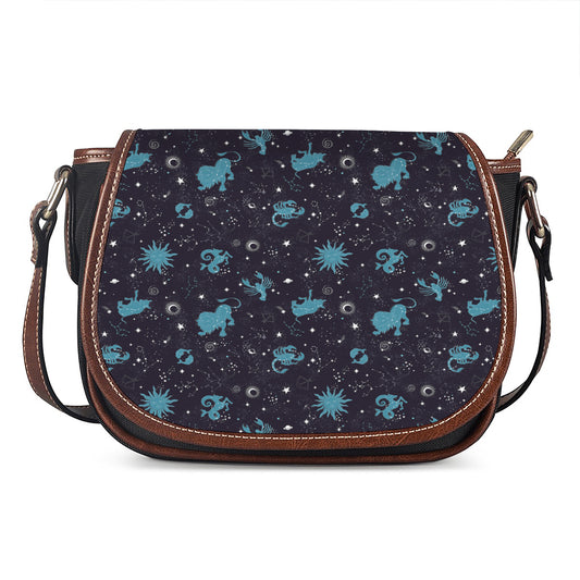 Constellation Zodiac Signs Pattern Print Saddle Bag