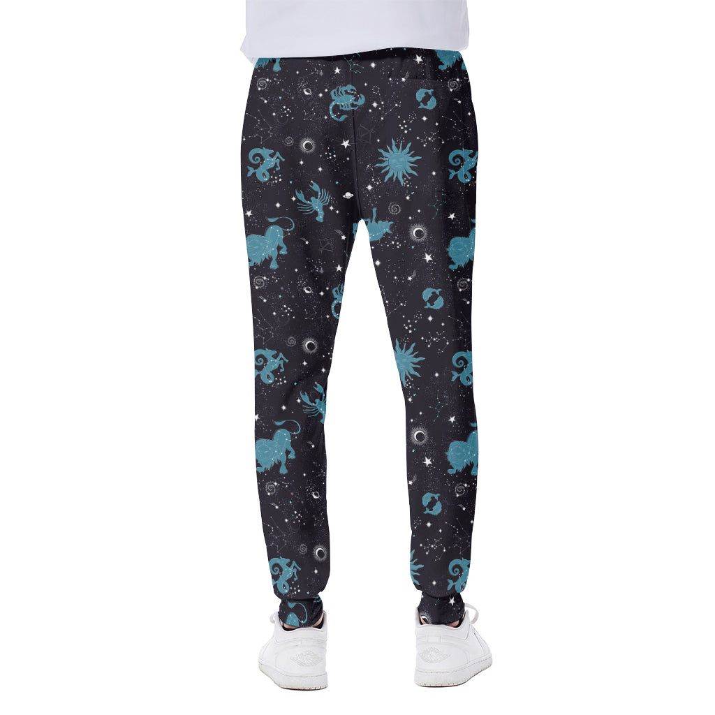 Constellation Zodiac Signs Pattern Print Scuba Joggers