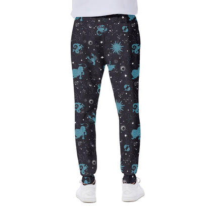 Constellation Zodiac Signs Pattern Print Scuba Joggers