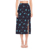 Constellation Zodiac Signs Pattern Print Side Slit Midi Skirt