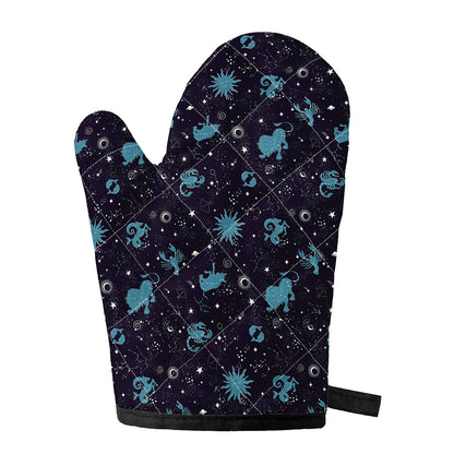 Constellation Zodiac Signs Pattern Print Single Oven Mitt