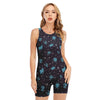 Constellation Zodiac Signs Pattern Print Sleeveless One Piece Swimsuit