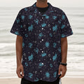 Constellation Zodiac Signs Pattern Print Textured Short Sleeve Shirt