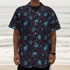 Constellation Zodiac Signs Pattern Print Textured Short Sleeve Shirt