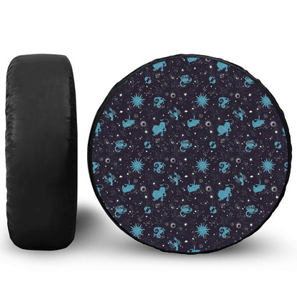 Constellation Zodiac Signs Pattern Print Tire Cover