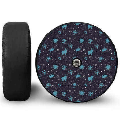 Constellation Zodiac Signs Pattern Print Tire Cover With Camera Hole