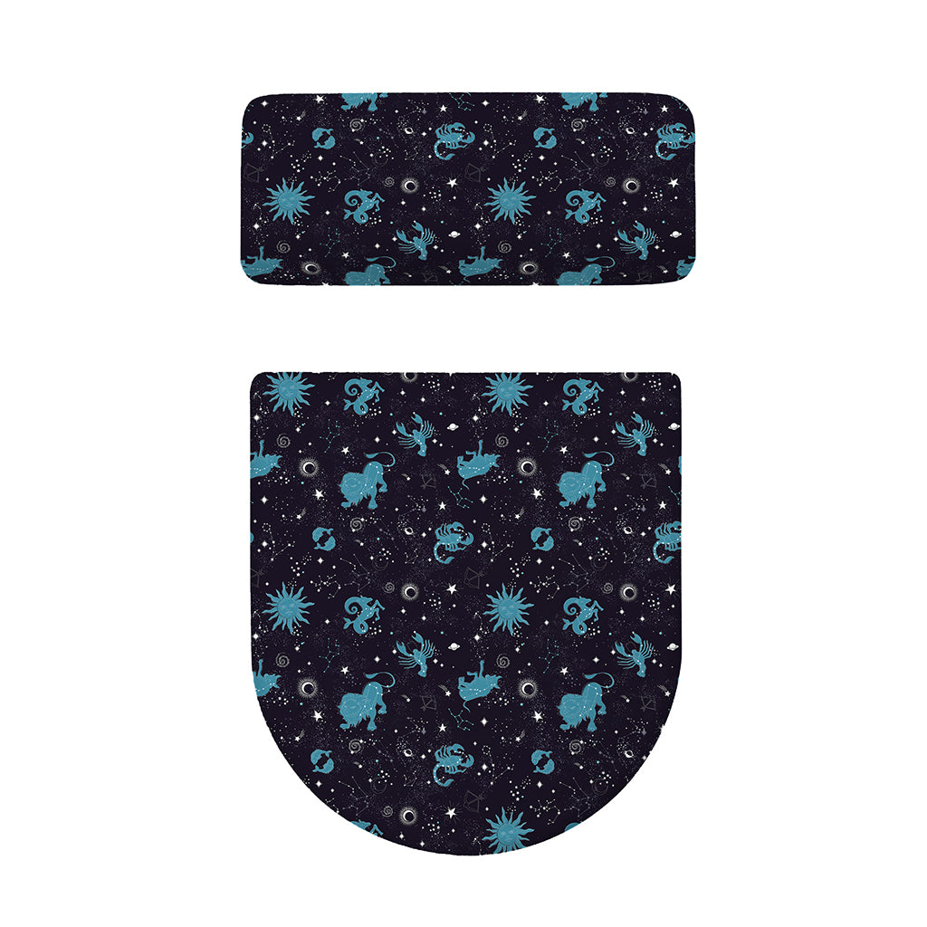 Constellation Zodiac Signs Pattern Print Toilet Lid And Tank Cover Set