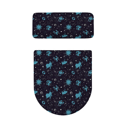 Constellation Zodiac Signs Pattern Print Toilet Lid And Tank Cover Set