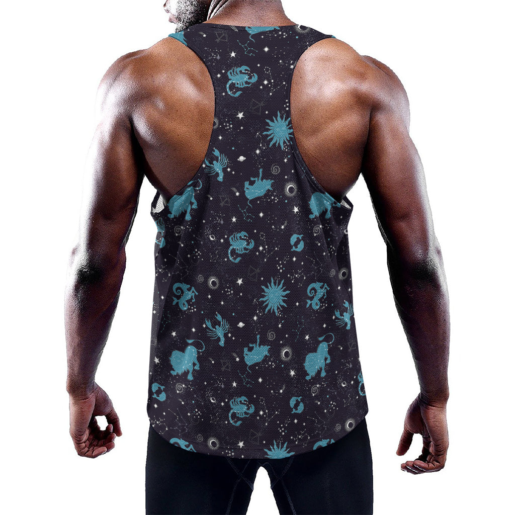 Constellation Zodiac Signs Pattern Print Training Tank Top