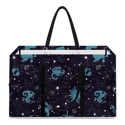 Constellation Zodiac Signs Pattern Print Utility Tote Bag