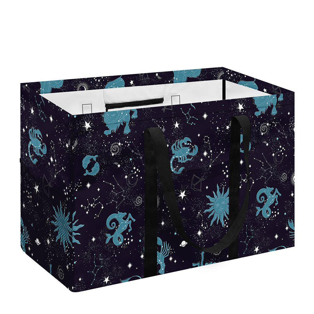 Constellation Zodiac Signs Pattern Print Utility Tote Bag