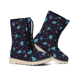 Constellation Zodiac Signs Pattern Print Winter Boots