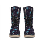 Constellation Zodiac Signs Pattern Print Winter Boots