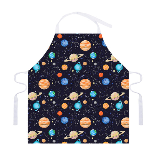 Constellations And Planets Pattern Print Adjustable Apron