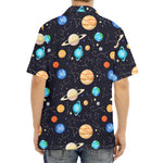 Constellations And Planets Pattern Print Aloha Shirt