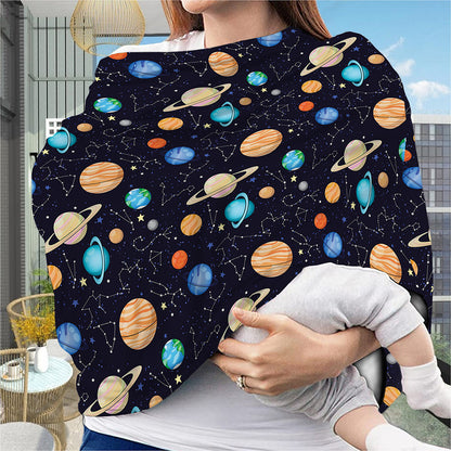 Constellations And Planets Pattern Print Baby Seat Cover