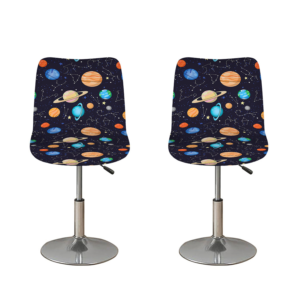 Constellations And Planets Pattern Print Bar Stool Covers