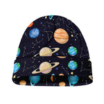 Constellations And Planets Pattern Print Beanie