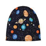 Constellations And Planets Pattern Print Beanie