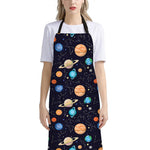 Constellations And Planets Pattern Print Bib Apron With Pocket