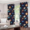 Constellations And Planets Pattern Print Blackout Grommet Curtains