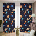 Constellations And Planets Pattern Print Dimout Pencil Pleat Curtains